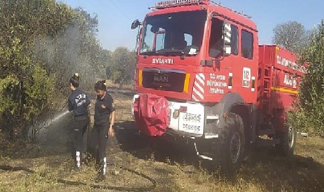 Aydın Büyükşehir Belediyesi İtfaiyesi’nden Umurlu’daki yangına müdahale